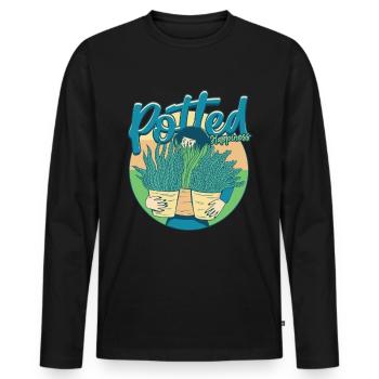 Plantes Plante Collectionneur Plante En Pot Bonheur - T-shirt manches longues Premium bio Homme - noir - Devant - Nico (187cm)