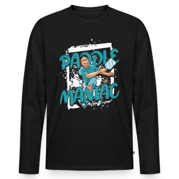 Pickleball Paddle Maniac - T-shirt manches longues Premium bio Homme - noir - Devant - Nico (187cm)