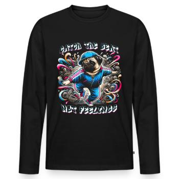 Breakdance B-boy Catch the Beat - Men's Premium Organic Long Sleeve Shirt - black - Front - Nico (187cm)