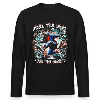 Breakdance B-boy Ressentez le rythme - T-shirt manches longues Premium bio Homme - noir - Devant - Nico (187cm)