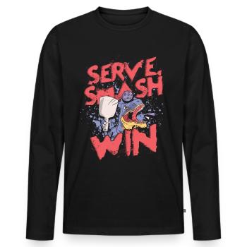 Pickleball Serve Smash Win - T-shirt manches longues Premium bio Homme - noir - Devant - Nico (187cm)