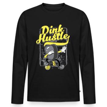 Pickleball Dink Hustle - T-shirt manches longues Premium bio Homme - noir - Devant - Nico (187cm)