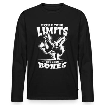 Breakdance B-boy Brise tes limites - T-shirt manches longues Premium bio Homme - noir - Devant - Nico (187cm)