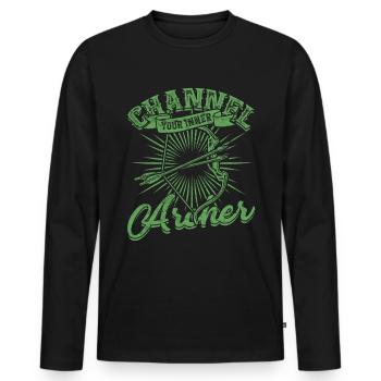 Archery Channel your inner archer - Men's Premium Organic Long Sleeve Shirt - black - Front - Nico (187cm)