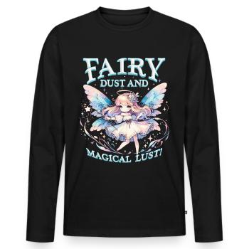 Fairycore Fairycore Fairy dust and magical lust - Men's Premium Organic Long Sleeve Shirt - black - Front - Nico (187cm)