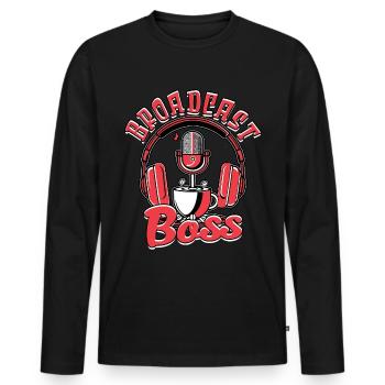 Podcast Podcaster Podcasting - Men's Premium Organic Long Sleeve Shirt - black - Front - Nico (187cm)