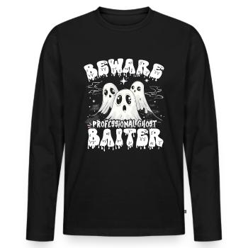 Appât fantôme Halloween Parapsychologie - T-shirt manches longues Premium bio Homme - noir - Devant - Nico (187cm)