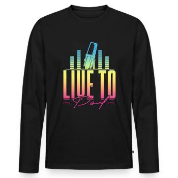 Podcast Podcaster Podcasting - Men's Premium Organic Long Sleeve Shirt - black - Front - Nico (187cm)