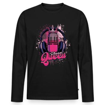 Podcast Podcaster Podcasting - Men's Premium Organic Long Sleeve Shirt - black - Front - Nico (187cm)