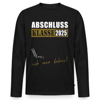 Abschlussklasse 2025 - Männer Premium Bio Langarmshirt - Schwarz - Vorne - Nico (187cm)
