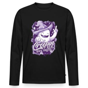 Appât fantôme Halloween Parapsychologie - T-shirt manches longues Premium bio Homme - noir - Devant - Nico (187cm)