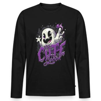 Appât fantôme trop mignon pour effrayer - T-shirt manches longues Premium bio Homme - noir - Devant - Nico (187cm)