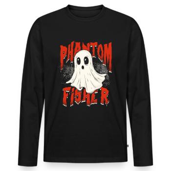 Appât fantôme Halloween Parapsychologie - T-shirt manches longues Premium bio Homme - noir - Devant - Nico (187cm)