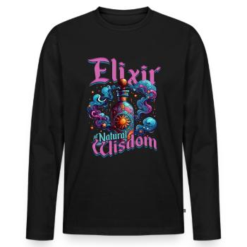 Pharmacist Pharmacist Elixir Of Natural Wisdom - Men's Premium Organic Long Sleeve Shirt - black - Front - Nico (187cm)