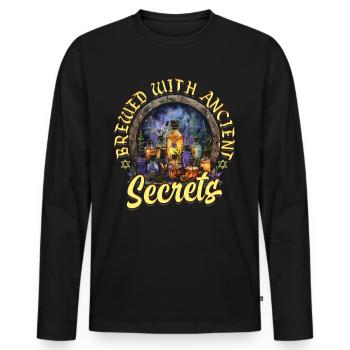 Apotheker Brewed With Anicent Secrets - Männer Premium Bio Langarmshirt - Schwarz - Vorne - Nico (187cm)