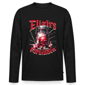 Apothecary Herb Collector Elixirs Of The Forbidden - Men's Premium Organic Long Sleeve Shirt - black - Front - Nico (187cm)