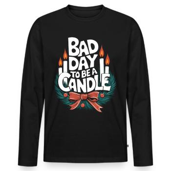 Advent Wreath 4th Advent Candles Christmas Eve Funny - Men's Premium Organic Long Sleeve Shirt - black - Front - Nico (187cm)