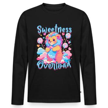 Cotton Candy Sweetness Overload - Men's Premium Organic Long Sleeve Shirt - black - Front - Nico (187cm)