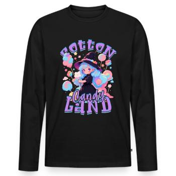 Cotton candy - Men's Premium Organic Long Sleeve Shirt - black - Front - Nico (187cm)