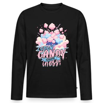 Cotton candy - Men's Premium Organic Long Sleeve Shirt - black - Front - Nico (187cm)