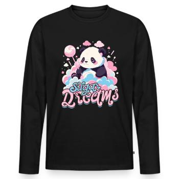 Cotton candy - Men's Premium Organic Long Sleeve Shirt - black - Front - Nico (187cm)