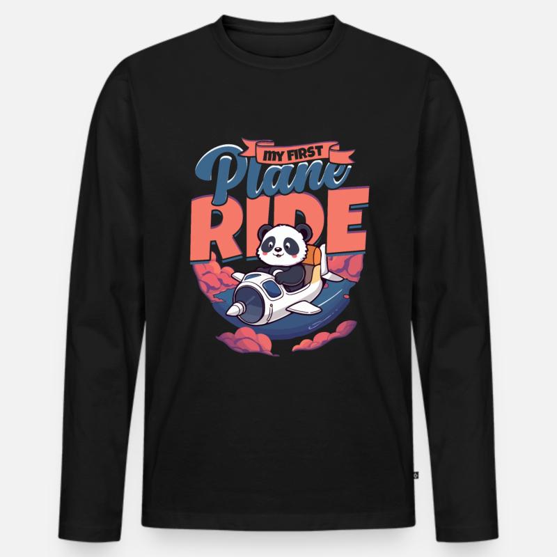 First Flight Airplane Flight - Men's Premium Organic Long Sleeve Shirt - black