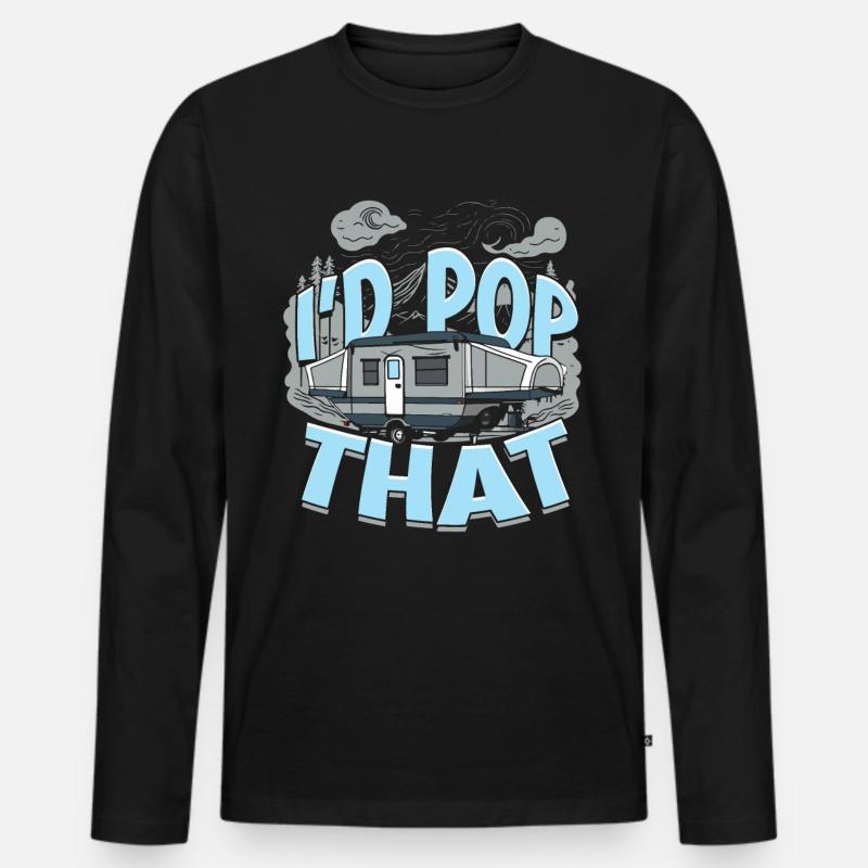 Pop Up Camper Faltcaravan - Männer Premium Bio Langarmshirt - Schwarz
