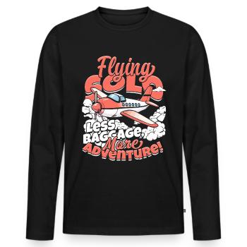 First solo flight pilot Flying Solo - Men's Premium Organic Long Sleeve Shirt - black - Front - Nico (187cm)