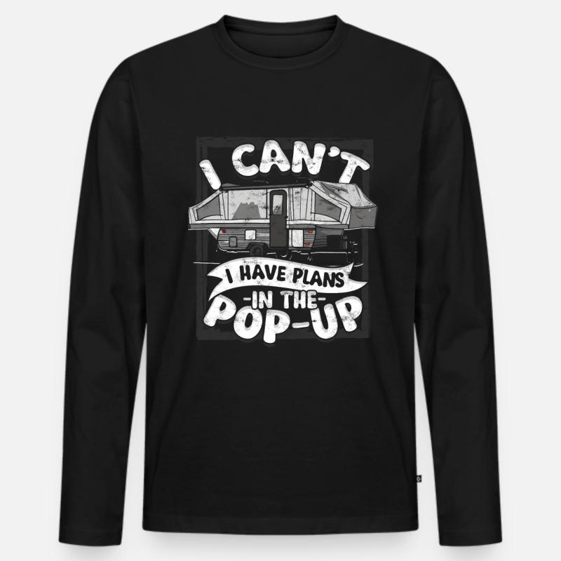 Pop Up Camper Faltcaravan - Männer Premium Bio Langarmshirt - Schwarz