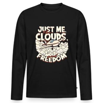 First solo flight pilot - Men's Premium Organic Long Sleeve Shirt - black - Front - Nico (187cm)