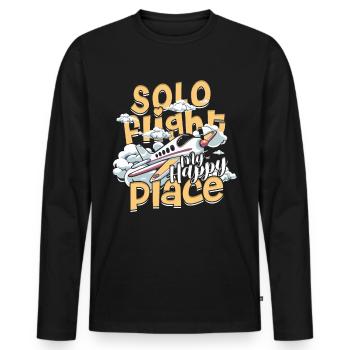 First Solo Flight Pilot Solo Flight - Men's Premium Organic Long Sleeve Shirt - black - Front - Nico (187cm)