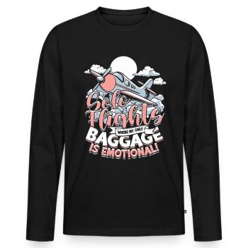 First Solo Flight Pilot Solo Flights - Men's Premium Organic Long Sleeve Shirt - black - Front - Nico (187cm)