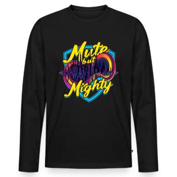 Perte auditive Perte auditive soudaine Muet mais puissant - T-shirt manches longues Premium bio Homme - noir - Devant - Nico (187cm)