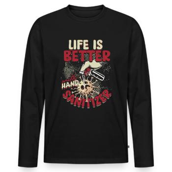 Phobie nucléaire Mysophobie - T-shirt manches longues Premium bio Homme - noir - Devant - Nico (187cm)