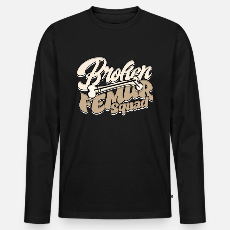 Beinbruch Broken Femur Squad - Männer Premium Bio Langarmshirt - Schwarz