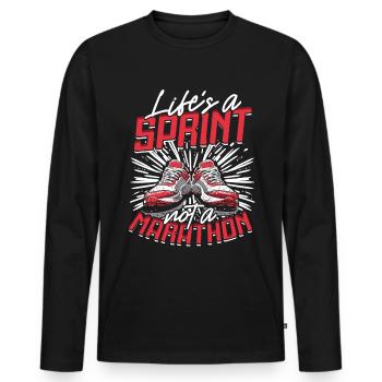 Sprint Athletics Sprint Life's A Sprint - Men's Premium Organic Long Sleeve Shirt - black - Front - Nico (187cm)