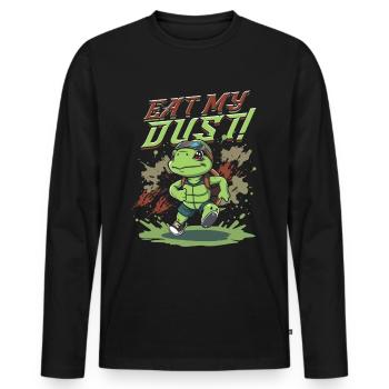 Sprint Athletics Sprint Eat My Dust - Men's Premium Organic Long Sleeve Shirt - black - Front - Nico (187cm)