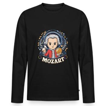 Mozart – Un design amusant pour les mélomanes - T-shirt manches longues Premium bio Homme - noir - Devant - Nico (187cm)