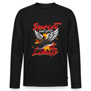 Sprint Sprinten Sprint Past Your Limits - Men's Premium Organic Long Sleeve Shirt - black - Front - Nico (187cm)