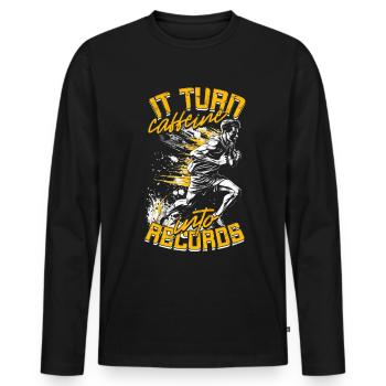 Sprint Leichtathletik Sprinten - Männer Premium Bio Langarmshirt - Schwarz - Vorne - Nico (187cm)