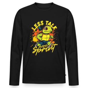 Sprint Sprinten Less Talk More Sprint - Men's Premium Organic Long Sleeve Shirt - black - Front - Nico (187cm)