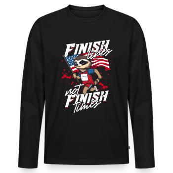 Sprint Leichtathletik Sprinten - Männer Premium Bio Langarmshirt - Schwarz - Vorne - Nico (187cm)