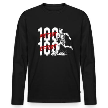 Sprint Leichtathletik Sprinten - Männer Premium Bio Langarmshirt - Schwarz - Vorne - Nico (187cm)