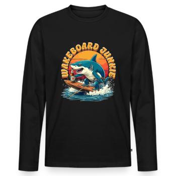 Wakeboarding Wakeboard Wakeboarder - Men's Premium Organic Long Sleeve Shirt - black - Front - Nico (187cm)