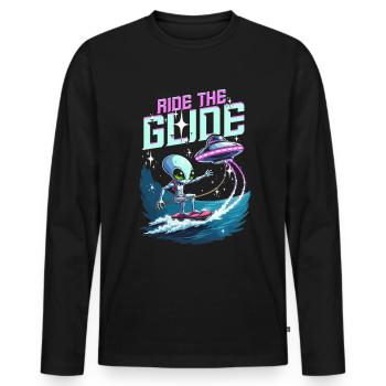 Wakeboarding Wakeboard Wakeboarder Ride The Glide - Men's Premium Organic Long Sleeve Shirt - black - Front - Nico (187cm)