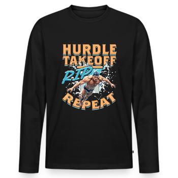 Tremplin Plongeon Haie Décollage RIP Répéter - T-shirt manches longues Premium bio Homme - noir - Devant - Nico (187cm)