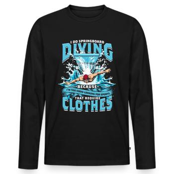 Plongée tremplinne Plongée tremplin - T-shirt manches longues Premium bio Homme - noir - Devant - Nico (187cm)