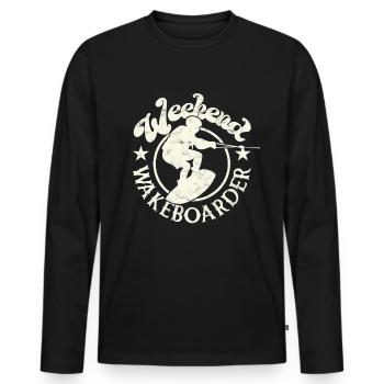 Wakeboarding Wakeboard Weekend Wakeboarder - Men's Premium Organic Long Sleeve Shirt - black - Front - Nico (187cm)