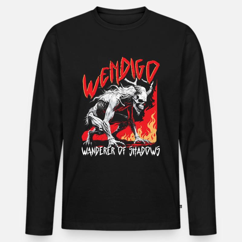 Wendigo Kryptide Cryptid - Männer Premium Bio Langarmshirt - Schwarz