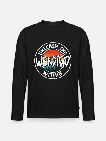 Wendigo Kryptide Cryptid - Men's Premium Organic Long Sleeve Shirt - black
